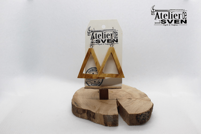 Boucles d'Oreilles Bois Triangle